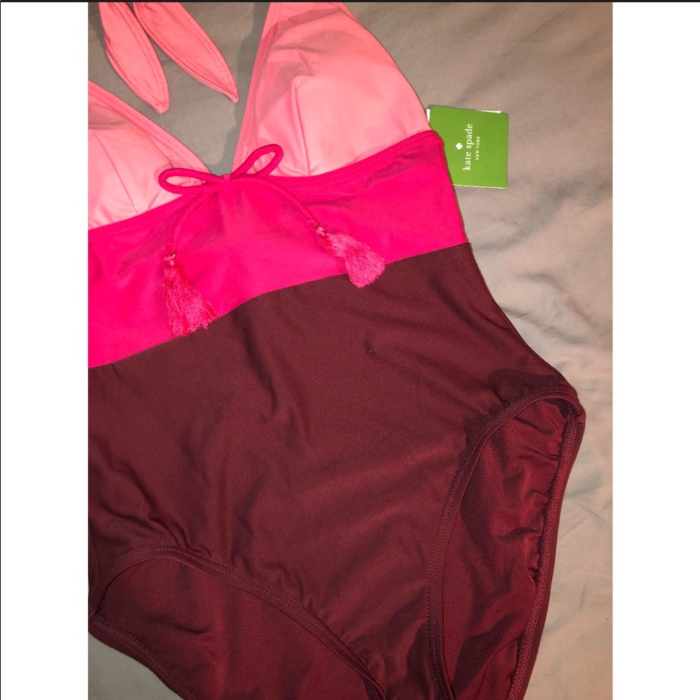 Kate Spade Colorblock Halter One-Piece Swimsuit
